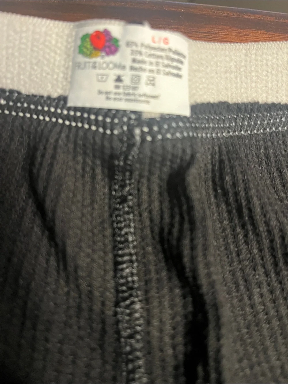 .1.  Mens Fruit of the Loom Black Ribbed Thermal waffel Leggings large